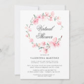 Invitation Baby shower virtuel de la couronne de cerise en fl (Devant)