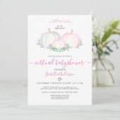 Invitation Baby shower virtuel de la petite fille Citrouille (Debout devant)