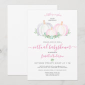 Invitation Baby shower virtuel de la petite fille Citrouille (Devant / Derrière)