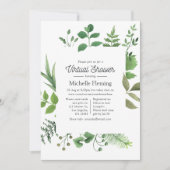 Invitation Baby shower virtuel de la verdure des forêts de bo (Devant)