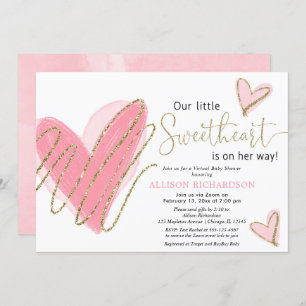 Invitation baby shower virtuel de Little Sweetheart Valentine