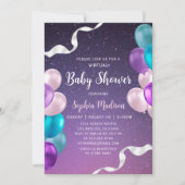 Invitation Baby shower virtuel de nuit Starry (Devant)