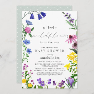 Invitation Baby shower virtuel de petit script Fleur sauvage