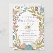 Invitation Baby shower virtuel de petite fille Fleur sauvage (Devant)