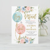 Invitation Baby shower virtuel de révélation de genre (Debout devant)