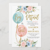 Invitation Baby shower virtuel de révélation de genre (Devant / Derrière)