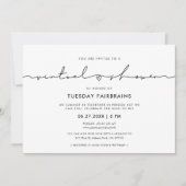 Invitation Baby shower virtuel de script blanc mignon (Devant)