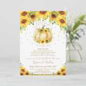 Invitation Baby shower virtuel de tournesol Citrouille par co (Debout devant)