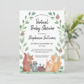 Invitation Baby shower virtuel des animaux des bois (Debout devant)
