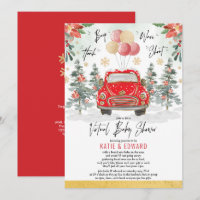Baby shower virtuel des Fêtes d'hiver Red Gold