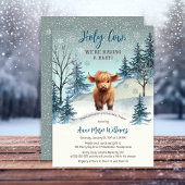 Invitation Baby shower virtuel d'hiver de la Vache Sainte-Ter