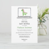 Invitation Baby shower virtuel Dinosaur (Debout devant)