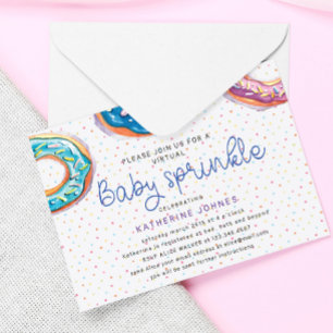 Invitation Baby shower virtuel Donuts et Sprinking