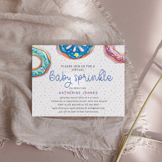Invitation Baby shower virtuel Donuts et Sprinking