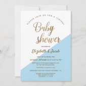 Invitation Baby shower virtuel Dusty Blue Modern (Devant)