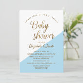Invitation Baby shower virtuel Dusty Blue Modern (Debout devant)