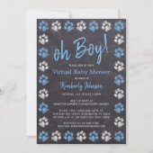 Invitation Baby shower virtuel Empreinte de patte Chalkboard  (Devant)