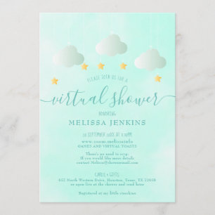 Invitation Baby Shower Virtuel en Ligne à Distance Neutre