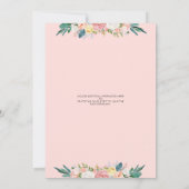 Invitation Baby shower virtuel en ligne Rose or rose floral (Dos)