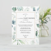 Invitation Baby shower virtuel Eucalyptus (Debout devant)