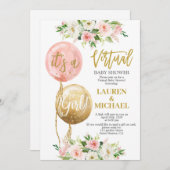 Invitation Baby shower virtuel fille (Devant / Derrière)