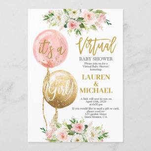 Invitation Baby shower virtuel fille
