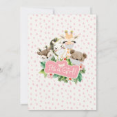 Invitation Baby shower virtuel fille | Amis Masqués Safari (Dos)