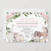 Invitation Baby shower virtuel Fille d'animaux de la ferme Ba (Devant)