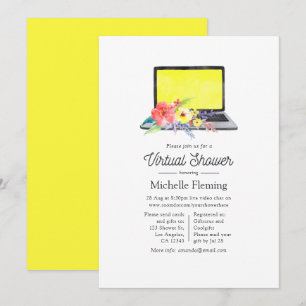 Invitation Baby Shower Virtuel Floral Estival