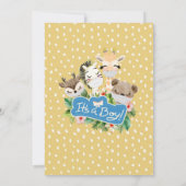 Invitation Baby shower virtuel garçon | Amis Masqués Safari (Dos)