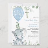 Invitation baby shower virtuel garçon de ballons bleus (Devant)