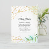 Invitation Baby shower virtuel géométrique aquarelle tendance (Debout devant)