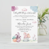 Invitation Baby shower virtuel Hatching Dragon Pastel Colonne (Debout devant)