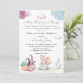 Invitation Baby shower virtuel Hatching Dragon Pastel Colonne (Debout devant)