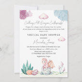 Invitation Baby shower virtuel Hatching Dragon Pastel Colonne (Devant)