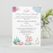 Invitation Baby shower virtuel Hatching Dragon Pastel Colonne (Debout devant)