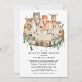 Invitation Baby shower virtuel Les animaux des forêts (Devant)