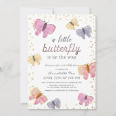 Invitation Baby shower virtuel Little Butterfly (Devant)