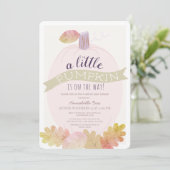 Invitation Baby shower virtuel Little Citrouille Lavender Ros (Debout devant)