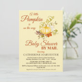 Invitation Baby shower virtuel Little Citrouille Rustic Fall (Debout devant)