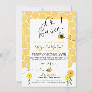 Invitation Baby shower virtuel longue distance Bumble Bee