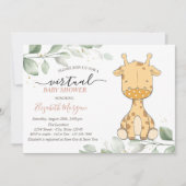 Invitation Baby shower virtuel Masque Giraffe bébé (Devant)