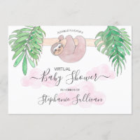 Baby shower virtuel mignon bébé fille Sloth