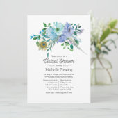 Invitation Baby shower virtuel Mint et Blue Boho (Debout devant)