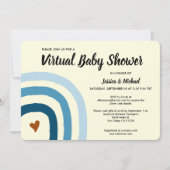 Invitation Baby shower virtuel moderne Blue Rainbo (Devant)