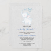 Invitation Baby shower virtuel moderne Elephant par courrier (Devant / Derrière)