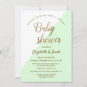 Invitation Baby shower virtuel moderne Vert Genre neutre (Devant)