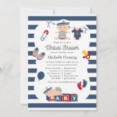 Invitation Baby shower virtuel Nautical Boy (Devant)