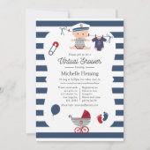 Invitation Baby shower virtuel Nautical Boy (Devant)
