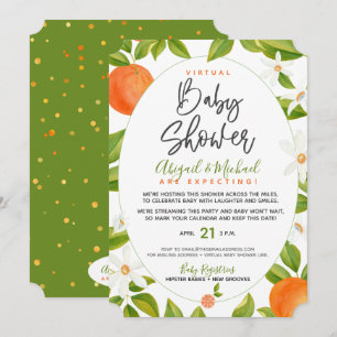 Invitation Baby shower Virtuel Neutre Les Sexes Des Oranges D
